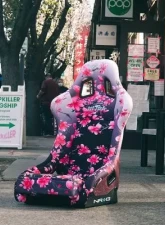 NRG Frp Bucket Seat Prisma- Japanese Cherry Blossom ed In Vegan Material Pink Pearlized Back Plus Phone Pockets Medium                                     - FRP-303-SAKURA - Image 11