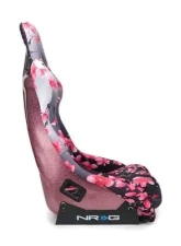 NRG Frp Bucket Seat Prisma- Japanese Cherry Blossom ed In Vegan Material Pink Pearlized Back Plus Phone Pockets Medium                                     - FRP-303-SAKURA - Image 3