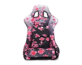 NRG Frp Bucket Seat Prisma- Japanese Cherry Blossom ed In Vegan Material Pink Pearlized Back Plus Phone Pockets Large