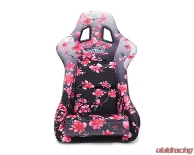 NRG Frp Bucket Seat Prisma- Japanese Cherry Blossom ed In Vegan Material Pink Pearlized Back Plus Phone Pockets Medium - FRP-303-SAKURA