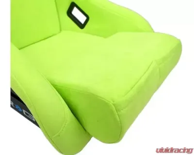 NRG Frp Bucket Seat Prisma ed Pearlized Back All Neon Green Alcantara Vegan Large - FRP-302NG-PRISMA