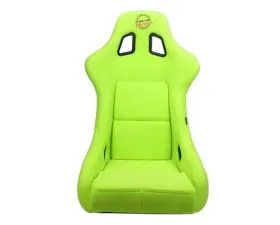 NRG Frp Bucket Seat Prisma ed Pearlized Back All Neon Green Alcantara Vegan Large