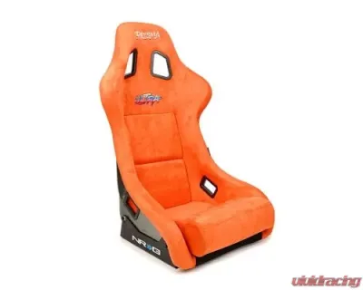 NRG Frp Bucket Seat Ultra ed Grey Peralized Back Orange Vegan Micro Fiber Material Phone Pockets And Special Ultra Embroidery Large - FRP-302OR-ULTRA