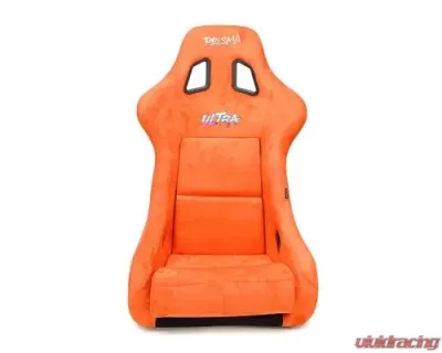 NRG Frp Bucket Seat Ultra ed Grey Peralized Back Orange Vegan Micro Fiber Material Phone Pockets And Special Ultra Embroidery Large - FRP-302OR-ULTRA
