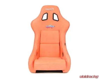 NRG Frp Bucket Seat Ultra ed Grey Peralized Back Peach Vegan Micro Fiber Material Phone Pockets And Special Ultra Embroidery Large - FRP-302PH-ULTRA