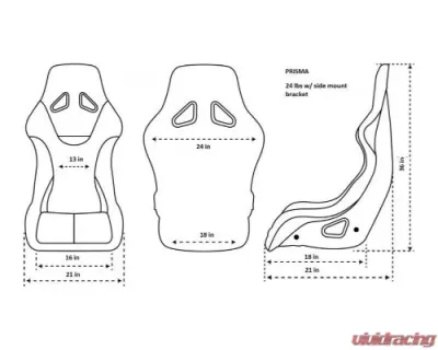 NRG Frp Bucket Seat Prisma ed Pearlized Back All Purple Alcantara Vegan Large - FRP-302PP-PRIMSA