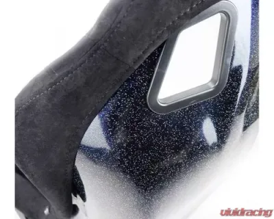 NRG Frp Bucket Seat Prisma ed Pearlized Back All Black Alcantara Vegan Material Medium - FRP-303BK-PRISMA