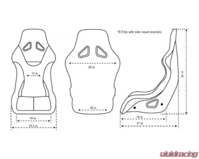 NRG Frp Bucket Seat Prisma ed Pearlized Back All Black Alcantara Vegan Material Medium - FRP-303BK-PRISMA