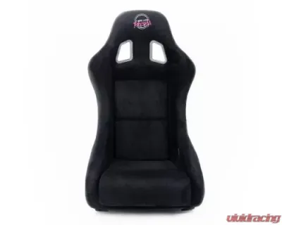 NRG Frp Bucket Seat Prisma ed Pearlized Back All Black Alcantara Vegan Material Medium - FRP-303BK-PRISMA