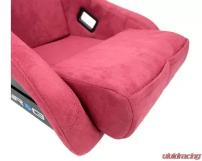 NRG Frp Bucket Seat Prisma ed Pearlized Back All Maroon Alcantara Vegan Material Phone Pockets Medium - FRP-303MAR-PRISMA