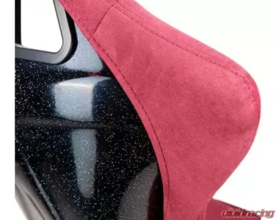 NRG Frp Bucket Seat Prisma ed Pearlized Back All Maroon Alcantara Vegan Material Phone Pockets Medium - FRP-303MAR-PRISMA
