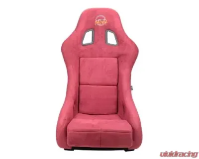 NRG Frp Bucket Seat Prisma ed Pearlized Back All Maroon Alcantara Vegan Material Phone Pockets Medium - FRP-303MAR-PRISMA
