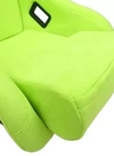 NRG Frp Bucket Seat Prisma ed Pearlized Back All Neon Green Alcantara Vegan Material Phone Pockets Medium                                     - FRP-303NG-PRISMA - Image 6