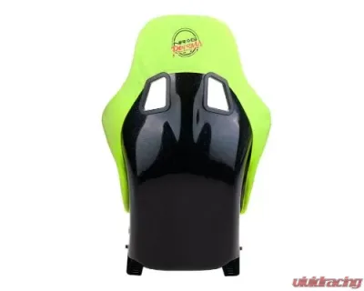 NRG Frp Bucket Seat Prisma ed Pearlized Back All Neon Green Alcantara Vegan Material Phone Pockets Medium - FRP-303NG-PRISMA