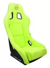 NRG Frp Bucket Seat Prisma ed Pearlized Back All Neon Green Alcantara Vegan Material Phone Pockets Medium                                     - FRP-303NG-PRISMA - Image 2
