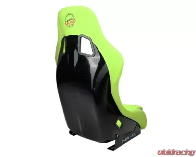 NRG Frp Bucket Seat Prisma ed Pearlized Back All Neon Green Alcantara Vegan Material Phone Pockets Medium - FRP-303NG-PRISMA