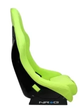 NRG Frp Bucket Seat Prisma ed Pearlized Back All Neon Green Alcantara Vegan Material Phone Pockets Medium                                     - FRP-303NG-PRISMA - Image 3