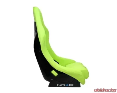 NRG Frp Bucket Seat Prisma ed Pearlized Back All Neon Green Alcantara Vegan Material Phone Pockets Medium - FRP-303NG-PRISMA