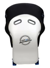 NRG Frp Bucket Seat - White Finish Arrow Embroidery And Blue Side Mount Bracket                                     - FRP-600WT - Image 5