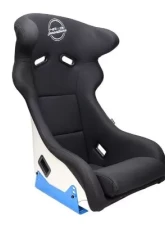 NRG Frp Bucket Seat - White Finish Arrow Embroidery And Blue Side Mount Bracket                                     - FRP-600WT - Image 2