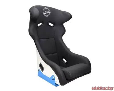 NRG Frp Bucket Seat - White Finish Arrow Embroidery And Blue Side Mount Bracket - FRP-600WT