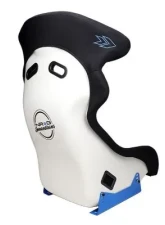 NRG Frp Bucket Seat - White Finish Arrow Embroidery And Blue Side Mount Bracket                                     - FRP-600WT - Image 4