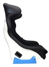 NRG Frp Bucket Seat - White Finish Arrow Embroidery And Blue Side Mount Bracket                                     - FRP-600WT - Image 3