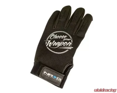 NRG Mechanic Gloves M In Black - GS-200BK-M