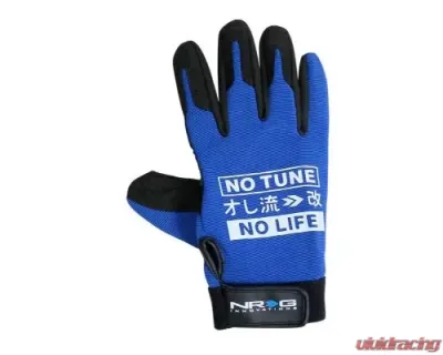 NRG Mechanic Gloves L In Blue - GS-200BL-L