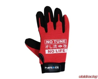 NRG Mechanic Gloves L In Red - GS-200RD-L