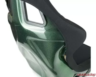 NRG Carbon Fiber Bucket Seat Large Green - RSC-302CF/GN