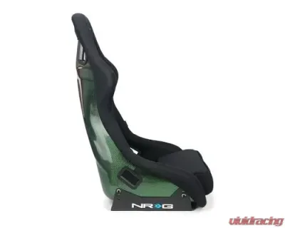 NRG Carbon Fiber Bucket Seat Large Green - RSC-302CF/GN