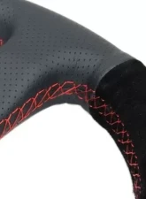 NRG Reinforced Steering Whl- 320MM Sport Leather Suede Steering Whl Red Stitch                                     - RST-012R/S-RS - Image 4