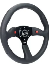 NRG Reinforced Steering Whl - 350MM Sport Leather Racing 2.5" Deep Comfort Grip                                     - RST-023D-R - Image 2