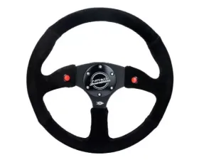 NRG Reinforced Steering Whl - 350MM Sport Suede Racing 2.5