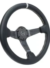 NRG Carbon Fiber Steering Whl 350MM Gold Carbon Fiber Gold Stiching Gold Center Mark Leather                                     - RST-036CF-SL - Image 2