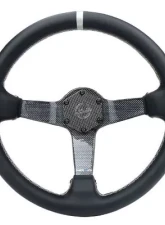 NRG Carbon Fiber Steering Whl 350MM Gold Carbon Fiber Gold Stiching Gold Center Mark Leather                                     - RST-036CF-SL - Image 3