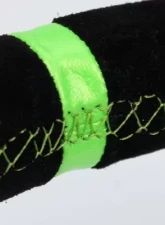 NRG Reinforced Steering Whl - 3" Deep 5MM Matte Black Spoke 350MM Sport Steering Whl Black Suede Neon Green Baseball Stitching Neon Green Center Mark                                     - RST-036MB-S-GN - Image 4