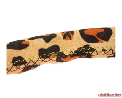 NRG Reinforced Steering Whl - 350MM Sport Steering Whl 3' Deep Savage Brown Leopard Printed Micro Fiber Vegan Material Matte Black Spoke - RST-036MB-SV-BR