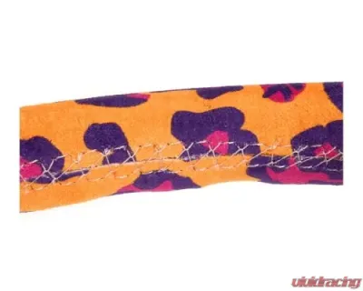 NRG Reinforced Steering Whl - 350MM Sport Steering Whl 3' Deep Savage Orange Leopard Printed Micro Fiber Vegan Material Matte Black Spoke - RST-036MB-SV-OR