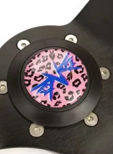 NRG Reinforced Steering Whl - 350MM Sport Steering Whl 3' Deep Savage Pinkleopard Printed Micro Fiber Vegan Material Matte Black Spoke                                     - RST-036MB-SV-PK - Image 4