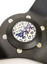 NRG Reinforced Steering Whl - 350MM Sport Steering Whl 3' Deep Savage Whiteleopard Printed Micro Fiber Vegan Material Matte Black Spoke                                     - RST-036MB-SV-WT - Image 4
