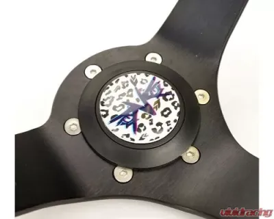 NRG Reinforced Steering Whl - 350MM Sport Steering Whl 3' Deep Savage Whiteleopard Printed Micro Fiber Vegan Material Matte Black Spoke - RST-036MB-SV-WT