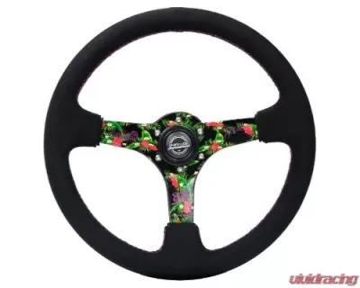 NRG Reinforced Steering Whl - Forrest Wang Signature 3" Deep 5MM Tropical Hydrodip Spoke 350MM Sport Steering - RST-036TROP-FW