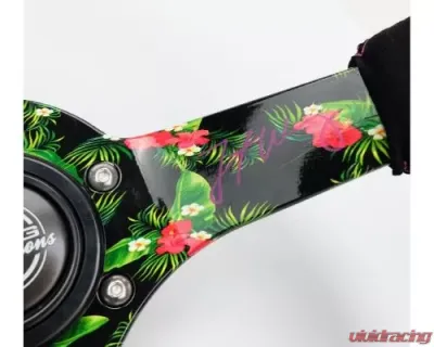NRG Reinforced Steering Whl - Forrest Wang Signature 3" Deep 5MM Tropical Hydrodip Spoke 350MM Sport Steering - RST-036TROP-FW