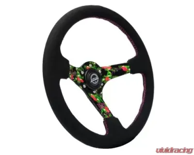 NRG Reinforced Steering Whl - Forrest Wang Signature 3" Deep 5MM Tropical Hydrodip Spoke 350MM Sport Steering - RST-036TROP-FW