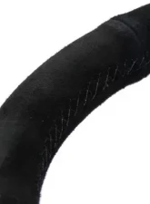 NRG 350MM Sport Steering Whl 1.5' Deep Black Suede Black Stitching - Matte Black Solid Spokes                                     - RST-037MB-S - Image 4