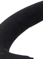NRG 350MM Sport Steering Whl 1.5' Deep Black Alcantara Black Stitching - Matte Black Solid Spokes                                     - RST-037MB-SA - Image 4