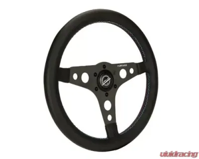 NRG 350MM Sport Steering Whl M3 Stitching And Non Deep Dish. - RST-068BK
