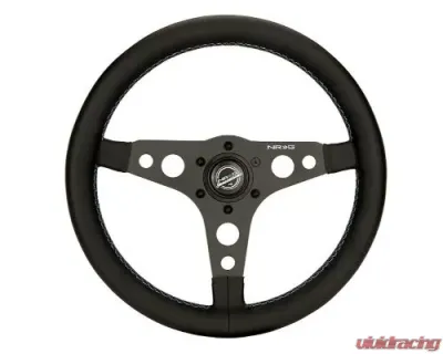 NRG 350MM Sport Steering Whl M3 Stitching And Non Deep Dish. - RST-068BK